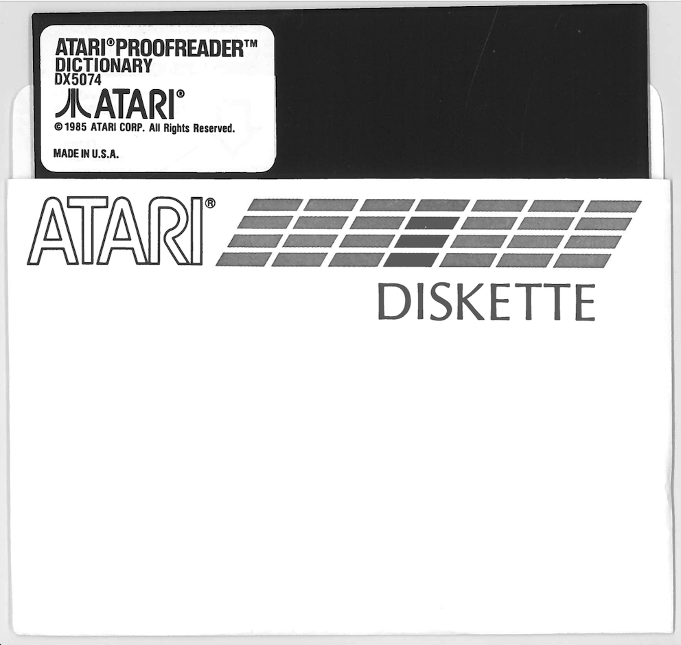 Atari Proofreader/Atari Proofreader-Dictionary Diskette-DX5074-front.png