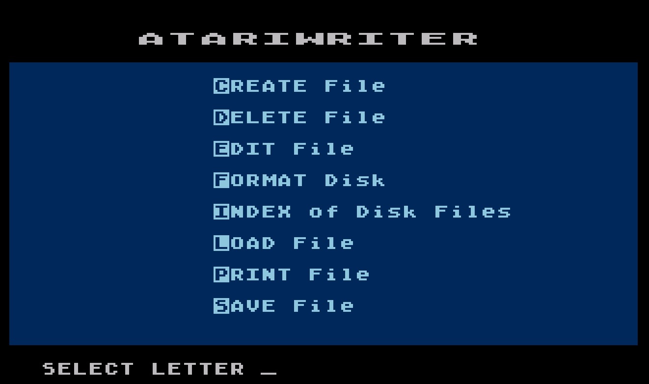 Atari Writer/Atari_Writer_Main_Menu_1982.jpg